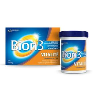 Bion-3 - Vitalité - Vitamines B12, C et D - 60 comprimés