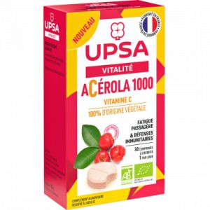 Acérola 1000 - Vitalité - Vitamine C - 100% d'origine végétale - 30 comprimés à croquer