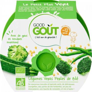 Good Goût Petit Plat Vert Légumes Verts Perles de Blé 220g