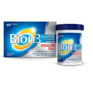 Bion-3 - Senior - Vitalité 50 plus - Ginseng et Lutéine - 60 comprimés