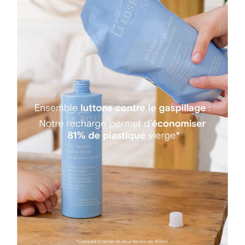 Recharge Gel lavant ultra-doux bébé 800ml | Glycérine végétale BIO