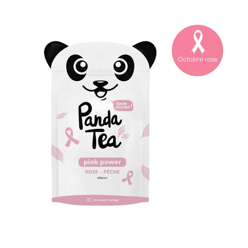 Panda Tea Pink Power | Infusion Rose & Pêche | Opération Octobre Rose 🎀