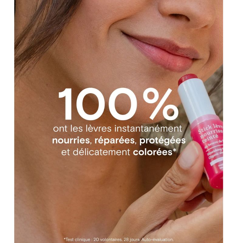 Stick lèvres nourrissant teinté rechargeable | Beurre de Karité Bio