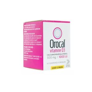 OROCAL Vitamine D3 500 mg/1000 UI 30 comprimés