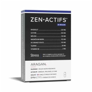 ZEN•ACTIFS® | Rhodiole, magnésium et mélisse | 30 gélules