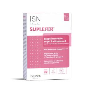 Suplefer Fer Bisglycinate et Vitamines B | Fatigue passagère |  30 gélules