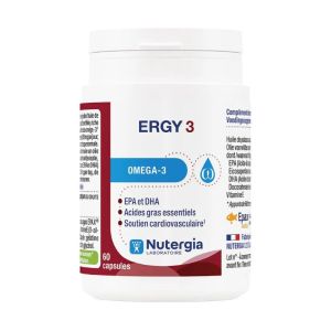 ERGY 3 Nutergia | Oméga-3 EPA DHA et soutien cardiovasculaire | 60 capsules