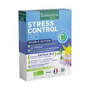 Santarome Stress Control Bio | Stress, nervosité et fatigue mentale | 30 gélules