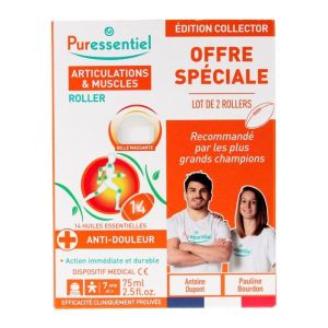 Puressentiel Duo Roller Articulations & Muscles | 2 rollers pour douleurs et raideurs | 2x 75 ml