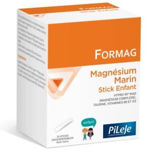 Formag Magnésium Marin Enfant | 20 Sticks Goût Fraise