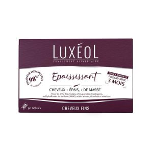 Luxéol Complément Alimentaire Épaississant | Cheveux plus épais et renforcés | 90 gélules