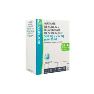 Alginate de sodium / bicarbonate de sodium biogaran 10ml x24 sachets