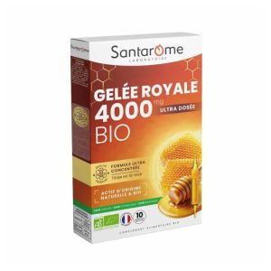 Santarome Gelée Royale 4000 Bio | Vitalité et soutien naturel | 10 ampoules