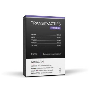 Synactifs Transitactifs Gelule TRANSIT•ACTIFS® | Psyllium, tamarin, mauve et pruneau | 20 gélules
