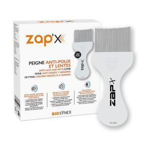 ZAP’X Peigne Anti-poux et Lentes | Dents micro-dentées en acier inoxydable