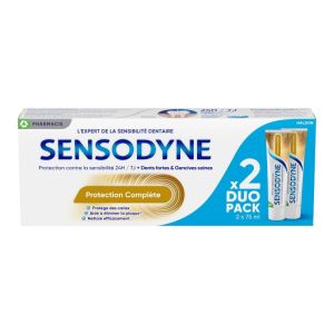 Sensodyne Protection Complète | Dentifrice dents sensibles et soin global | Duo 2 x 75 ml
