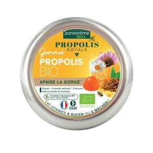 Santarome Propolis Royale | Gommes bio pour gorge irritée | 45 gommes