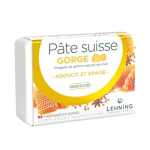 Lehning Pâte Suisse Gorge | adoucissant et apaisant | 40 gommes sans sucre