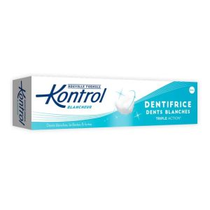 Kontrol Dentifrice Dents Blanches | Triple action éclat, nettoyage et fraîcheur | 75 ml