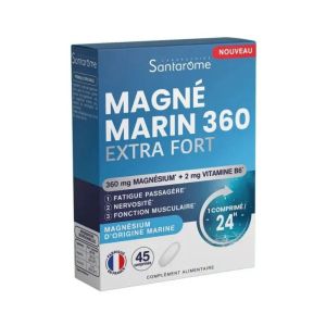 Santarome Magné Marin 360 Extra Fort | Magnésium marin et vitamine B6 | 45 comprimés