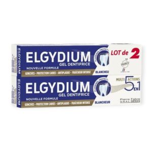Elgydium Multi-Actions 5-en-1 | Lot soin complet dents et gencives | 2 x 75 ml