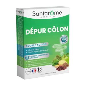 Santarome Dépur Côlon | Transit, confort intestinal et fibres | 30 comprimés