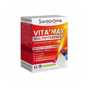 Santarome Vita'Max Multivitamines Effervescent | Énergie et vitalité |20 comprimés