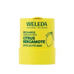 Weleda Recharge Déodorant Stick Citrus Bergamote | 24h de fraîcheur |  50 g