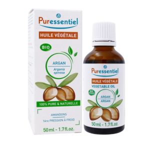 Puressentiel Huile Végétale BIO Argan | Peau sèche, anti-âge et cheveux | 50 ml