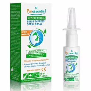 Puressentiel Sinus Express Spray Nasal | Sinusite, congestion et pression faciale | 15 ml