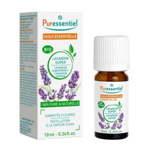Puressentiel Huile Essentielle Lavandin Super BIO | Détente, muscles et récupération | 10 ml