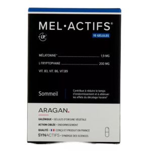 MEL•ACTIFS® Gélules | Mélatonine LP et L-tryptophane | 15 gélules