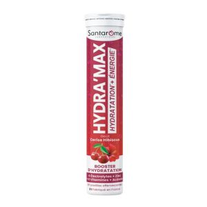 Santarome Hydra’Max Cerise Hibiscus | 20 Pastilles Effervescentes