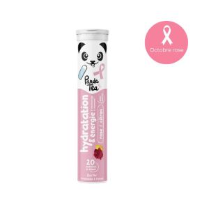 Panda Tea Pastilles Hydratation & Énergie Octobre Rose | Rose & Citron | 20 pastilles