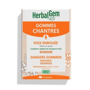 HerbalGem Gommes Chantres Bio | 24 gommes pour la voix et les cordes vocales