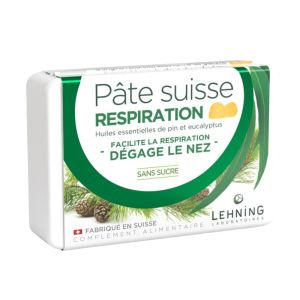 Lehning Pâte Suisse Respiration | Nez bouché & rhume | 40 gommes sans sucre