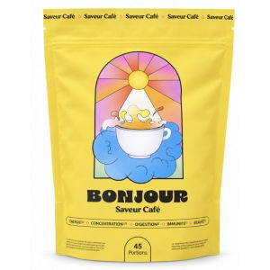 Bonjour Saveur Café | Boisson aux Plantes et Champignons | 45 Portions 270 g