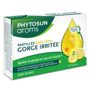 Phytosun Arôms Pastilles Gorge Irritée Citron | 24 pastilles sans sucres