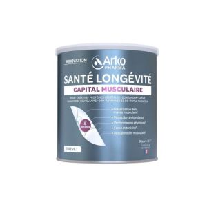 Arkopharma Santé Longévité Capital Musculaire | Vieillissement cellulaire | Créatine, magnésium et BCAA | 285 g