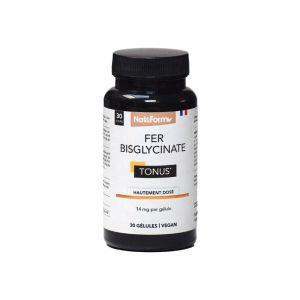 Nat&Form Fer Bisglycinate Vegan 14 mg 30 gélules | Tonus et vitalité