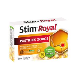 Nutreov Stim Royal Pastilles Gorge | Propolis, Citron, Zinc et Cuivre | 24 pastilles