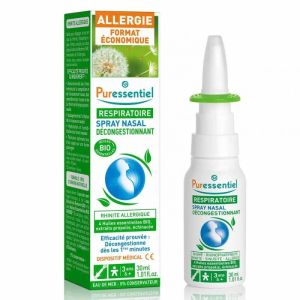 Puressentiel Spray Nasal Décongestionnant Allergies | Rhinite allergique et nez encombré | 30 ml