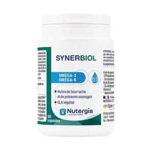 Synerbiol Nutergia | Oméga-3, oméga-6 et huile de bourrache | 60 capcules