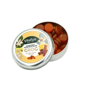 Vitaflor Pastilles GROG | Miel, citron, cannelle et eucalyptus | 45 g
