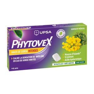 Phytovex Pastilles Maux de Gorge Intenses | 20 pastilles sans sucre