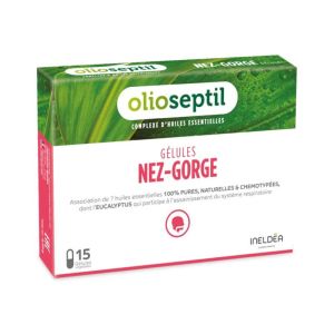 OLIOSEPTIL Nez-Gorge | nez bouché et gorge irritée | 15 gélules