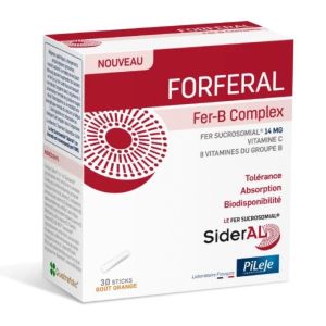 PiLeJe Forferal Fer-B Complex | Fer Sucrosomial®, vitamines B et fatigue | 30 sachets