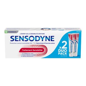 Sensodyne Traitement Sensibilité | Dentifrice pour dents sensibles | Duo 2 x 75 ml