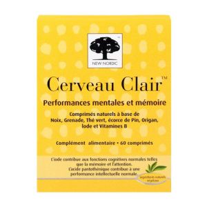 CERVEAU CLAIR - Performances mentales et mémoire - 60 comprimés