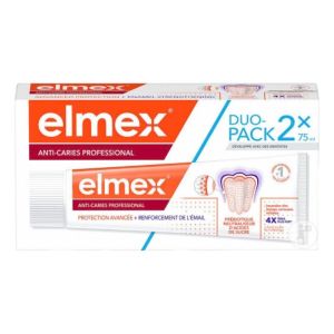 Elmex Anti-Caries Professional | Dentifrice renforçant l’émail | Duo 2 x 75 ml